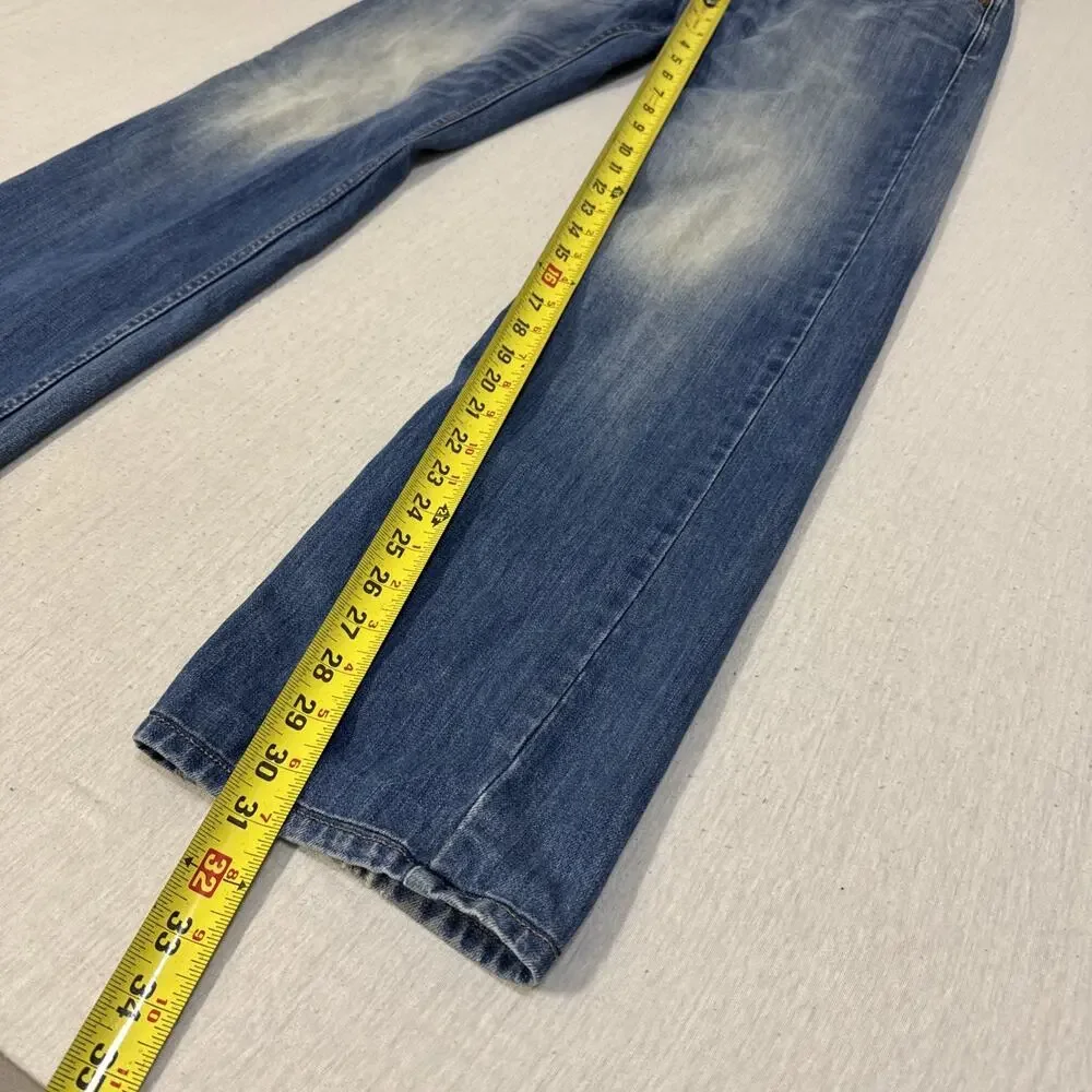 Diesel Larkee Mens 31x32 Regular Straight Blue Jeans Distressed Nice Fade EUC